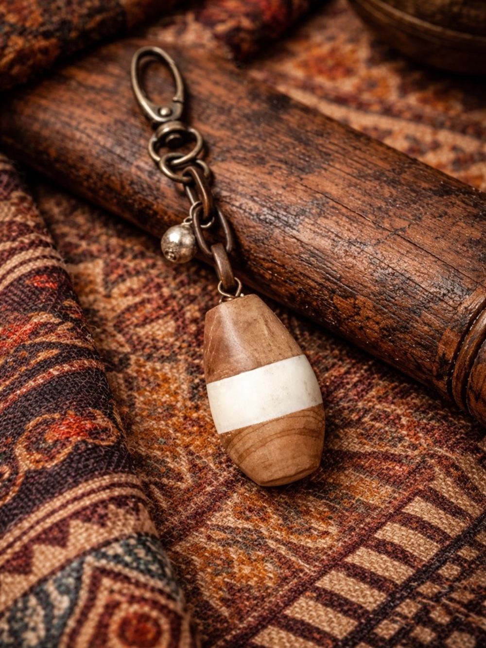 Ebony Wood Ivory inlay Talisman